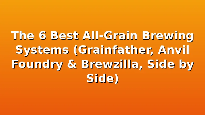 The 6 Best All-Grain Brewing Systems (Grainfather, Anvil Foundry & Brewzilla, Side by Side) - MaltDock review with measurements and honest opinion