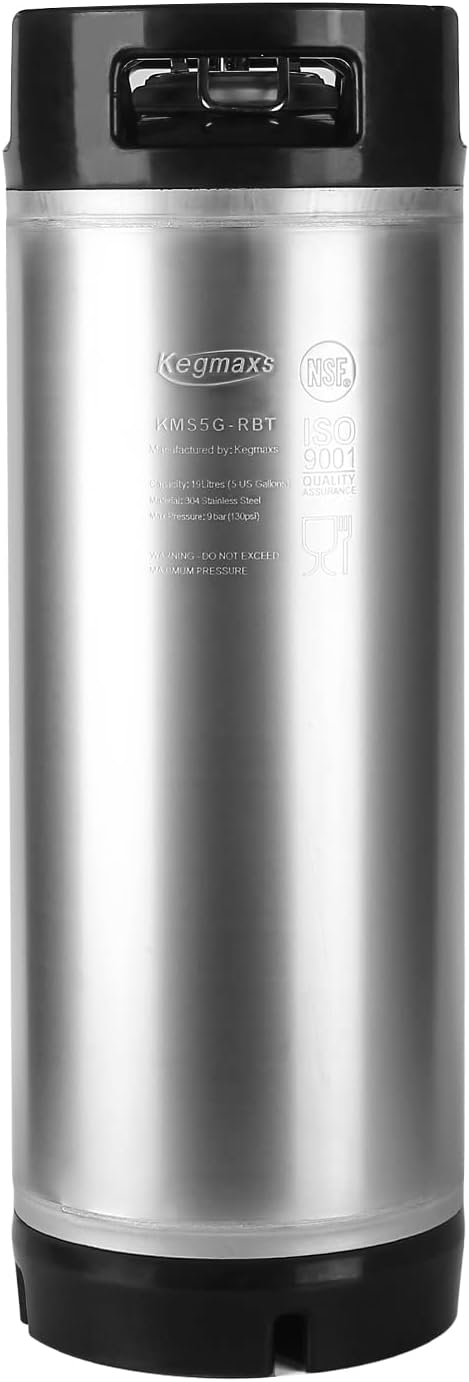 TMCRAFT New 5 Gallon Stainless Steel Ball Lock Keg with Dual Rubber Handles