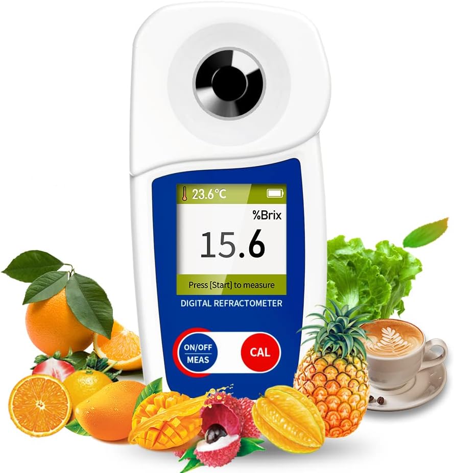 Flagfront Digital Brix Refractometer with 0-55% Range, ±0.1% Accuracy |...